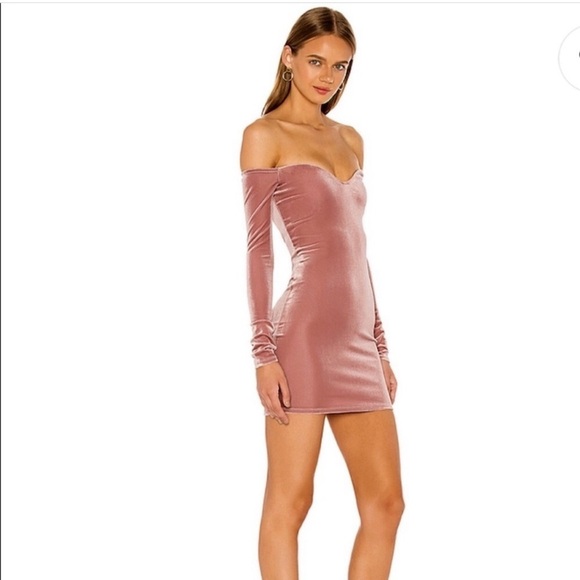 Revolve NBD velvet mini dress in blush pink - Picture 3 of 10